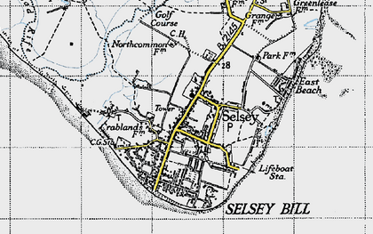 Old map of Selsey in 1945