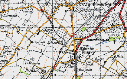 Old map of Selson in 1947