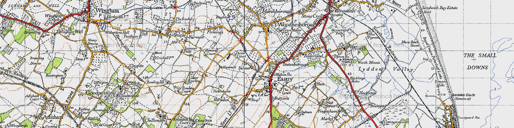 Old map of Selson in 1947