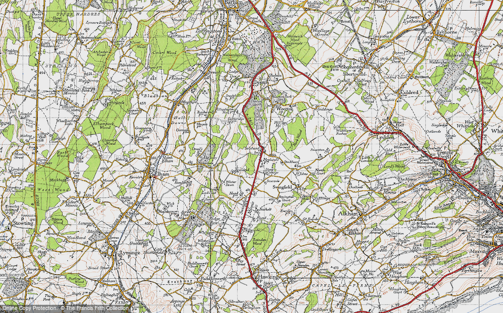 Old Map of Selsted, 1947 in 1947