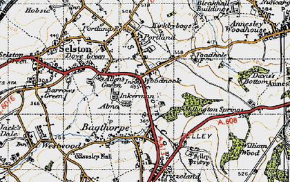 Old map of Selston Common in 1946