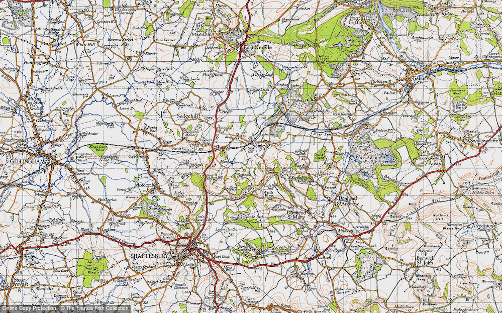 Old Map of Sem Hill, 1945 in 1945