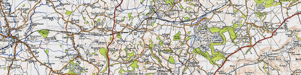 Old map of Semley in 1940