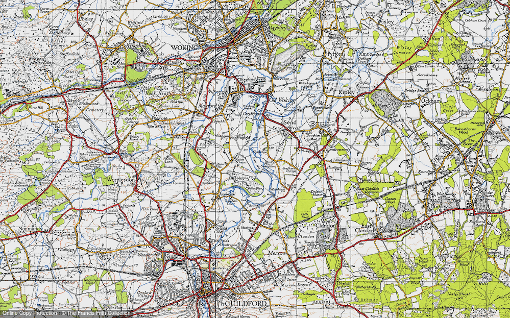 Old Map of Send Grove, 1940 in 1940