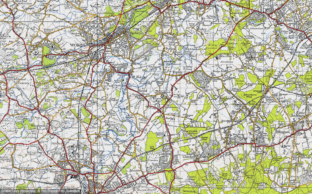Old Map of Historic Map covering Boughton Hall in 1940