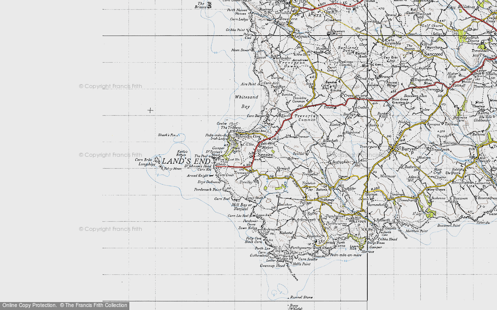 Old Map of Sennen, 1946 in 1946