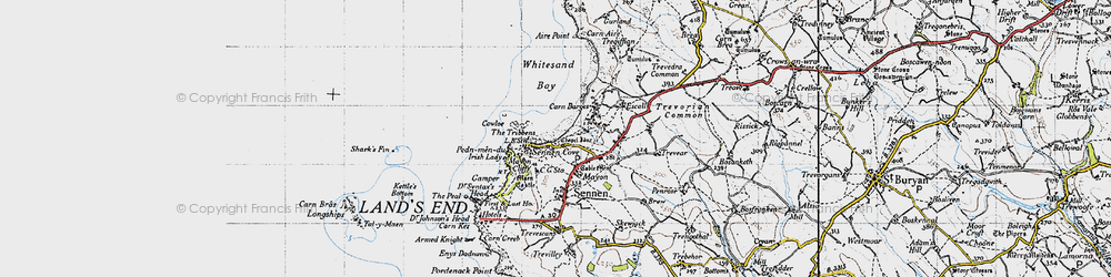 Old map of Tribbens, The in 1946