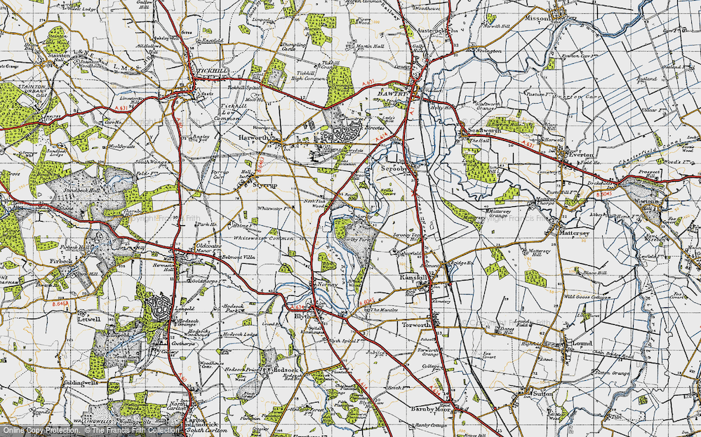 Old Map of Serlby, 1947 in 1947