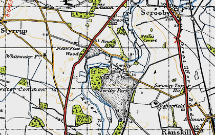 Old map of Serlby in 1947