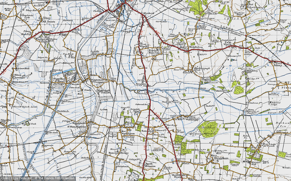 Old Map of Setchey, 1946 in 1946