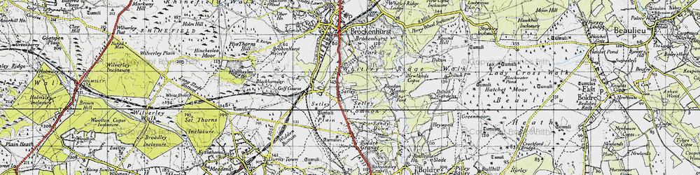 Old map of Setley in 1940