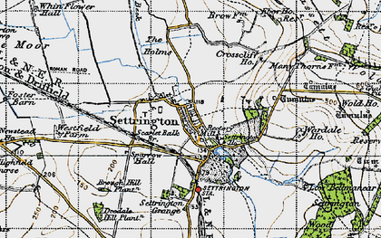 Old map of Brough Hill Plantn in 1947