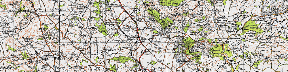 Old map of Seven Ash in 1946