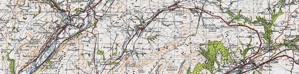 Old map of Bryndulais in 1947
