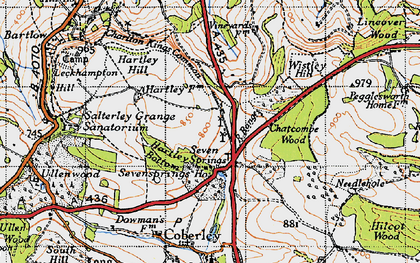 Old map of Seven Springs in 1946