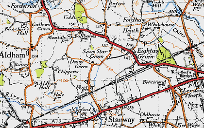 Old map of Seven Star Green in 1945