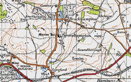 Old map of Sevenhampton in 1946