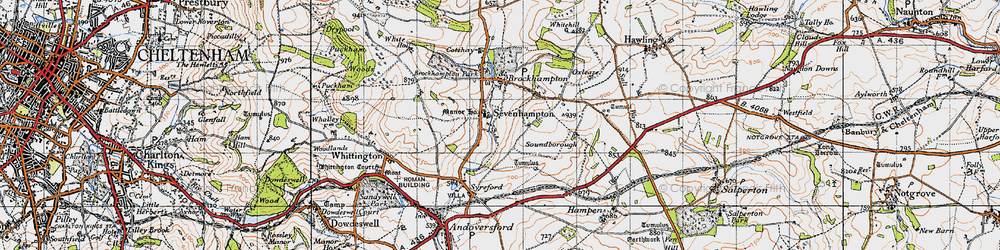Old map of Sevenhampton in 1946