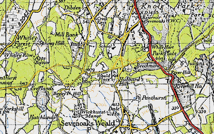 Old map of Sevenoaks Common in 1946