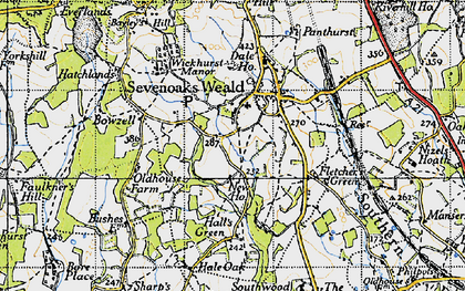 Old map of Sevenoaks Weald in 1946