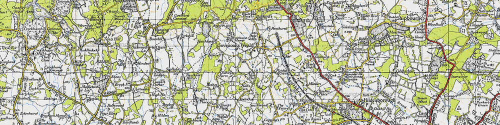 Old map of Sevenoaks Weald in 1946