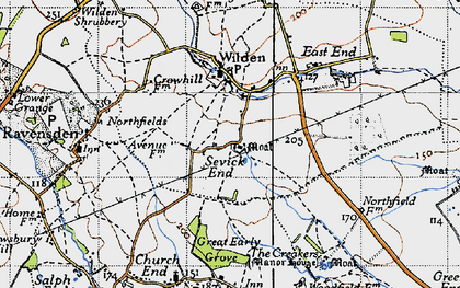 Old map of Sevick End in 1946