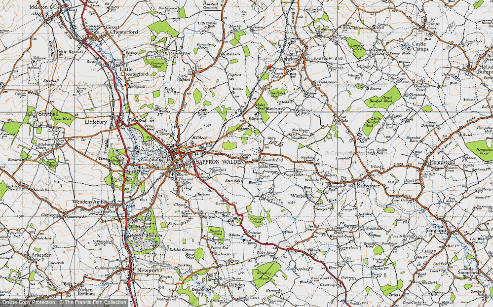 Old Map of Sewards End, 1946 in 1946