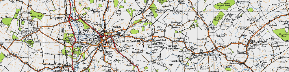 Old map of Sewards End in 1946