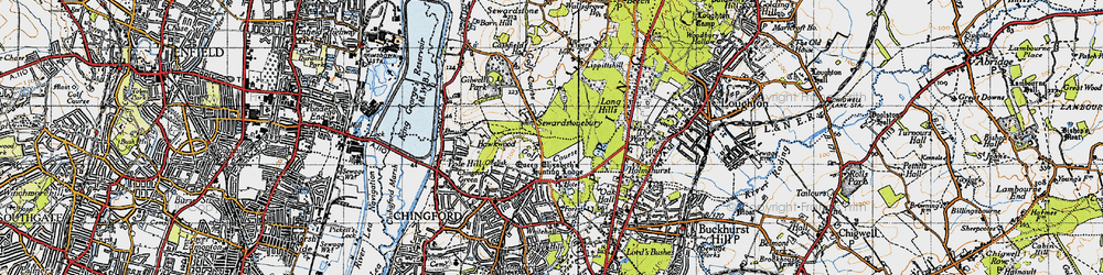 Old map of Sewardstonebury in 1946