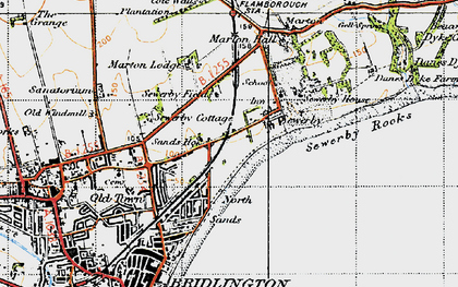 Old map of Sewerby in 1947