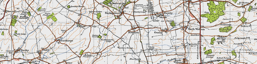 Old map of Sewstern in 1946