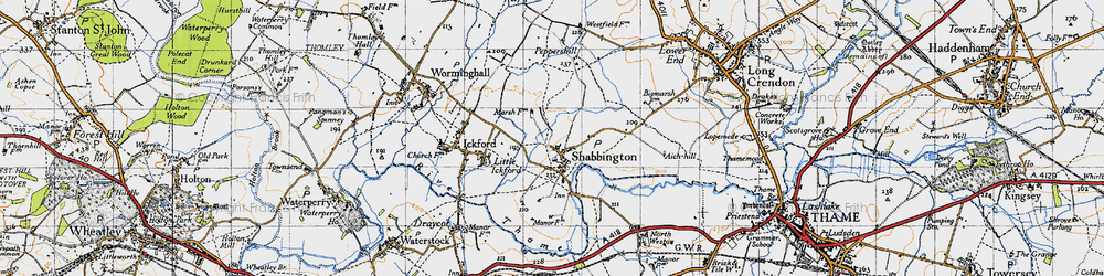 Old map of Shabbington in 1946