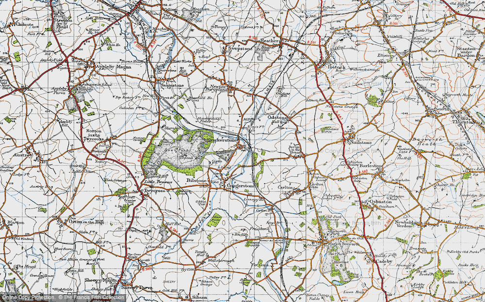 Old Map of Shackerstone, 1946 in 1946
