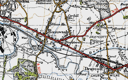 Old map of Shacklecross in 1946
