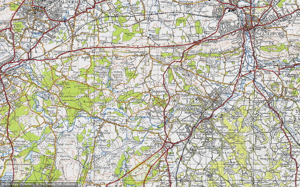 Old Map of Shackleford, 1940 in 1940
