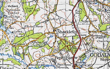 Old map of Shackleford in 1940