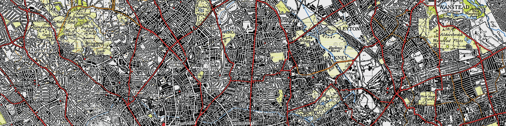 Old map of Shacklewell in 1946