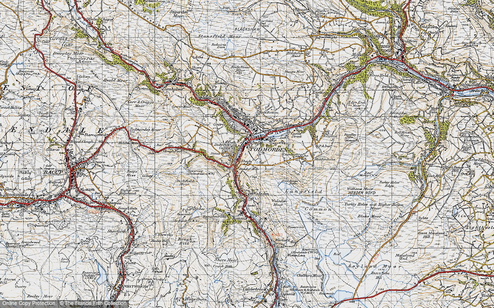 Old Map of Historic Map covering Dobroyd Castle School in 1947