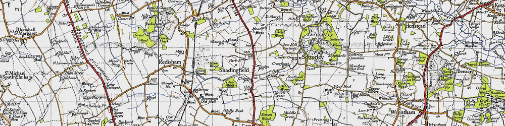 Old map of Shadingfield in 1946
