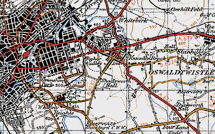 Old map of Shadsworth in 1947