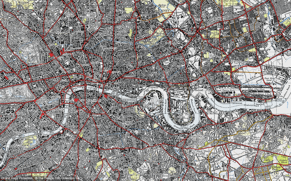 Old Map of Shadwell, 1946 in 1946