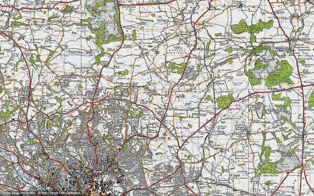 Old Map of Historic Map covering Hobberley Ho in 1947