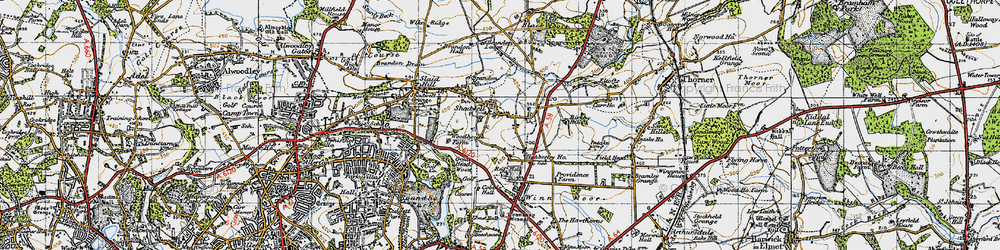 Old map of Brandon Drain in 1947