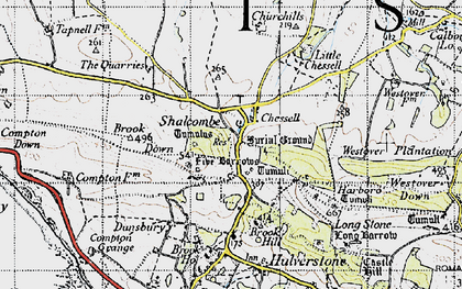 Old map of Shalcombe in 1945