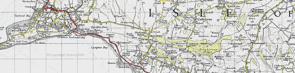 Old map of Shalcombe in 1945
