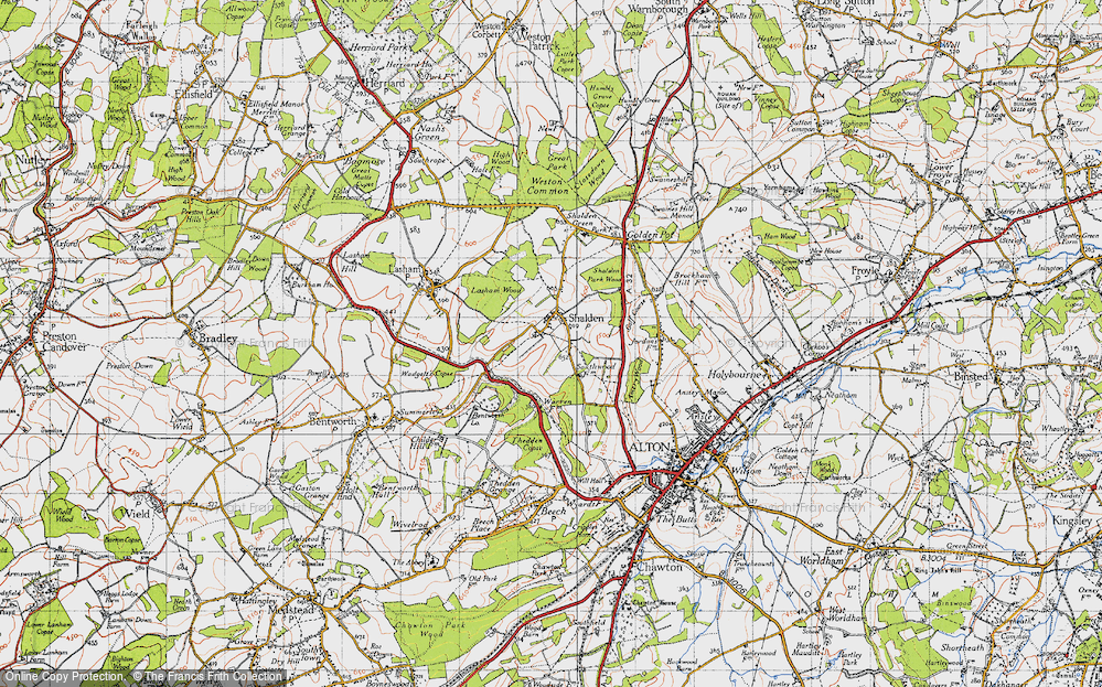 Old Map of Shalden, 1940 in 1940