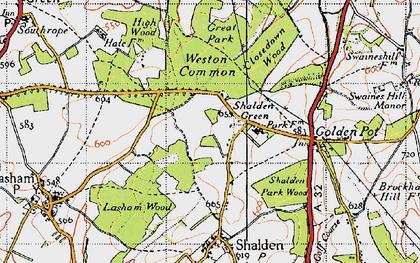 Old map of Shalden Green in 1940