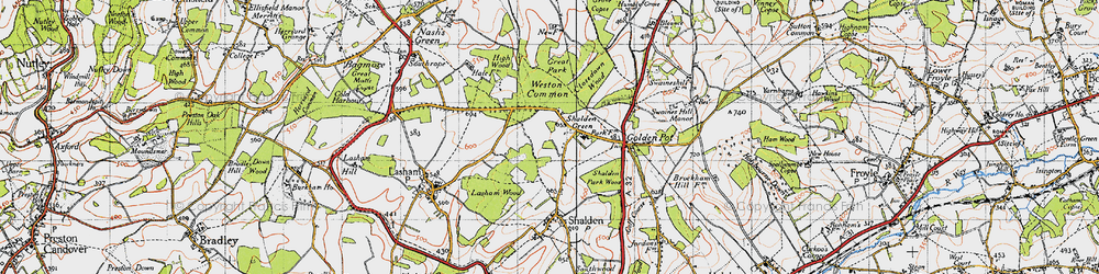 Old map of Shalden Green in 1940