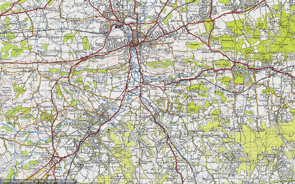 Old Map of Historic Map covering Bradstone Brook in 1940