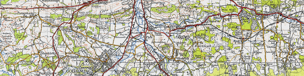Old map of Shalford in 1940